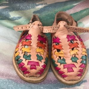 Girls colorful leather huaraches /sandals